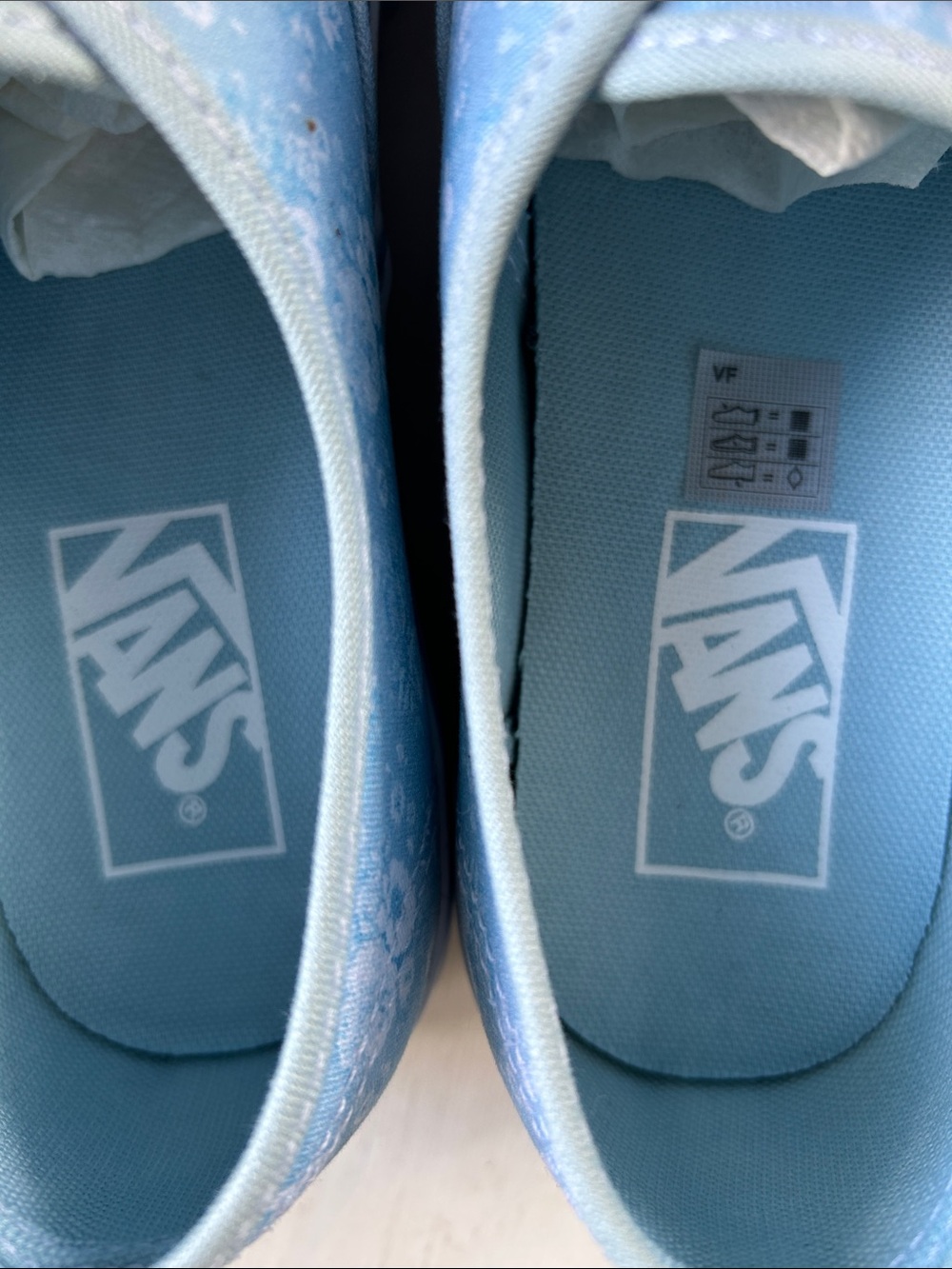 Vans Light Blue Floral Canvas Lace-Up Platform Sneakers Size 7 New - Picture 7 of 13